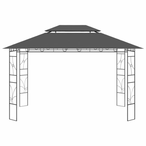 Prieel 160 g/m&sup2; 4x3x2,7 m antracietkleurig 2