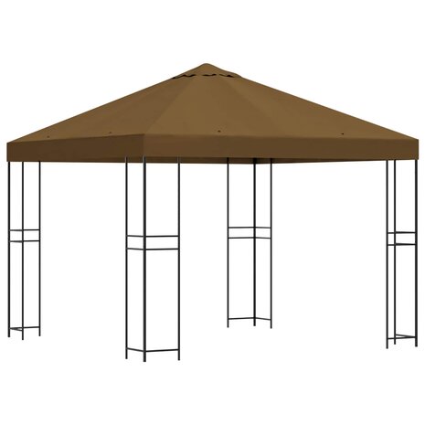 Prieel 3 x 3 m Taupe Polyester en staal 190 gsm 2