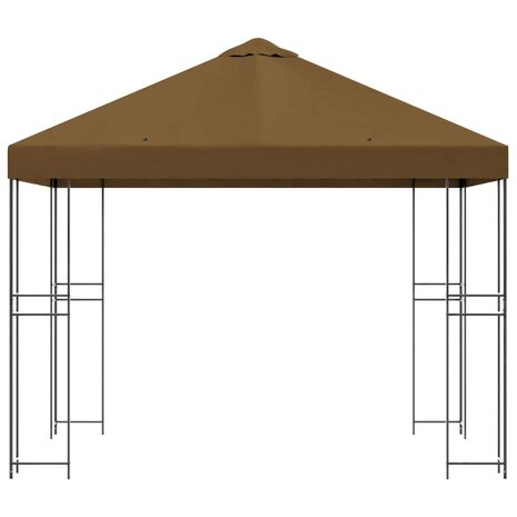 Prieel 3 x 3 m Taupe Polyester en staal 190 gsm 3
