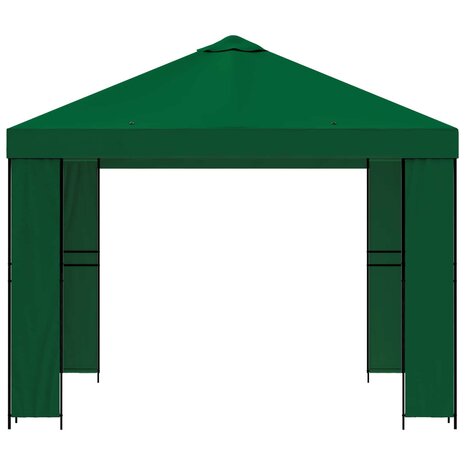 Prieel 3 x 3 m Groen Polyester en staal 190 gsm 4