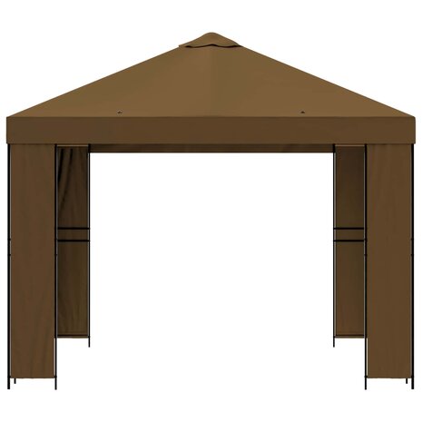 Prieel 3 x 3 m Taupe Polyester en staal 190 gsm 4