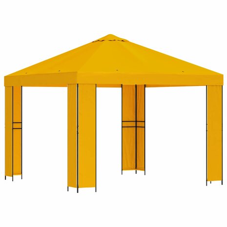 Prieel 3 x 3 m Geel Polyester en staal 190 gsm 2
