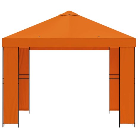 Prieel 3 x 3 m Oranje Polyester en staal 190 gsm 4