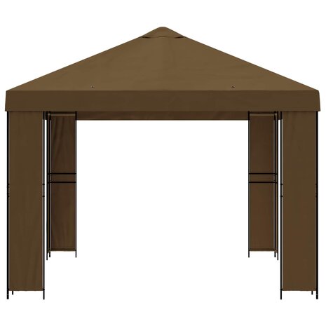 Prieel 4 &times; 3 m Taupe Polyester en staal 190 gsm 4