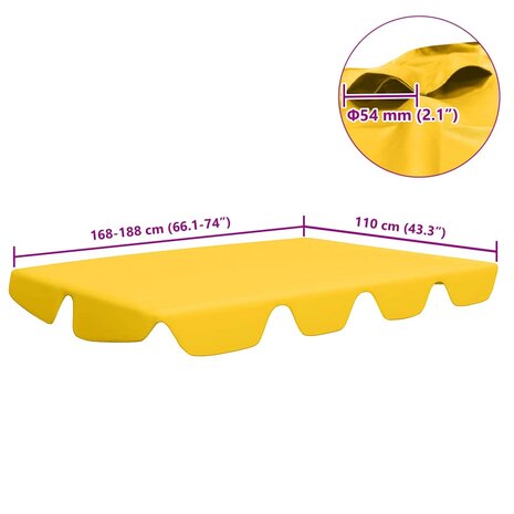 Vervangingsluifel voor schommelbank 188/168x145/110 cm geel 6