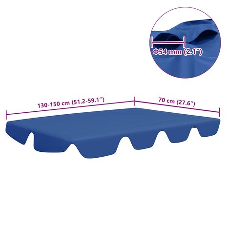 Vervangingsluifel voor schommelbank 150/130x105/70 cm blauw 6