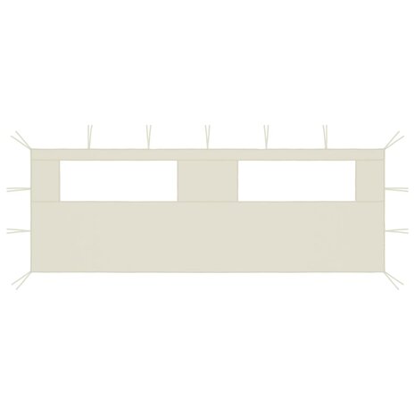 Prieelzijwand met ramen 6x2 m cr&egrave;mekleurig 1