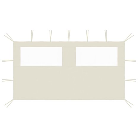 Prieelzijwand met ramen 4x2 m cr&egrave;mekleurig 1