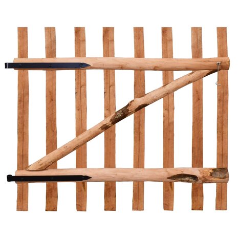 Poort enkel 100x90 cm ge&iuml;mpregneerd hazelaarhout 2
