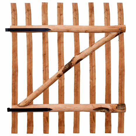 Poort enkel 100x120 cm ge&iuml;mpregneerd hazelaarhout 2