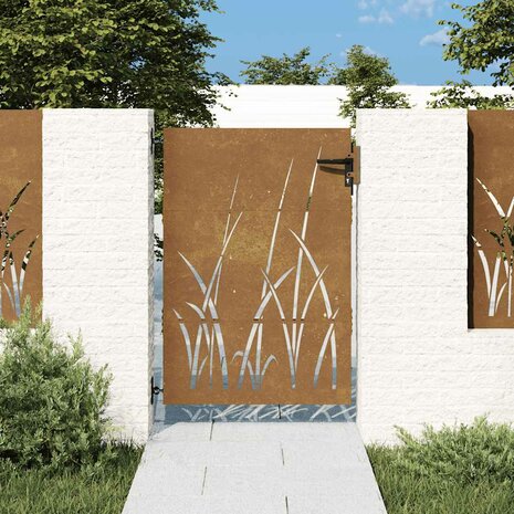 Poort 85x125 cm grasontwerp cortenstaal 1