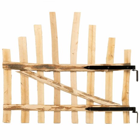 Gebogen hekdeur 100 x 90 cm Ge&iuml;mpregneerd Hazelhout Naturel 3
