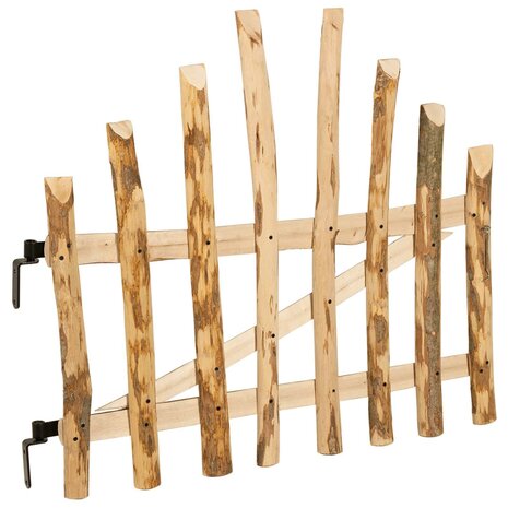 Gebogen hekdeur 100 x 90 cm Ge&iuml;mpregneerd Hazelhout Naturel 5