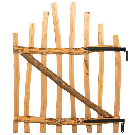 Gebogen hekdeur 100 x 120 cm Ge&iuml;mpregneerd Hazelhout Bruin 3