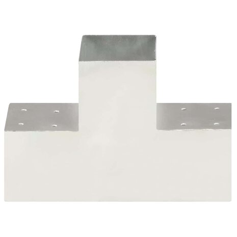 Paalverbindingen 4 st T-vorm 101x101 mm gegalvaniseerd metaal 3