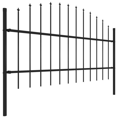 Tuinhek Woerden met speerpunt staal 170x100 cm zwart 2