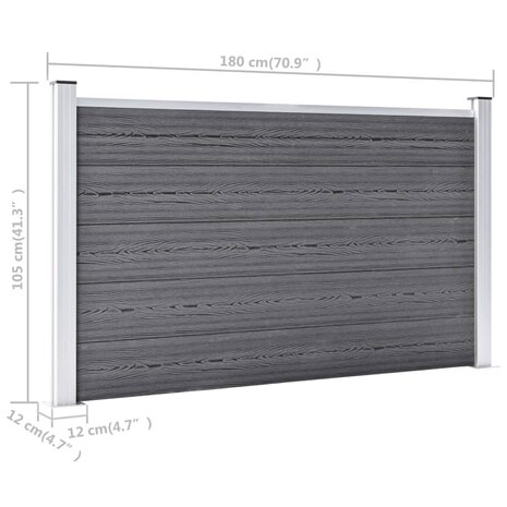 Schutting 699x106 cm HKC grijs 9