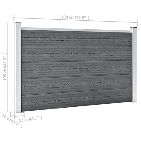 Schutting 872x106 cm HKC grijs 9