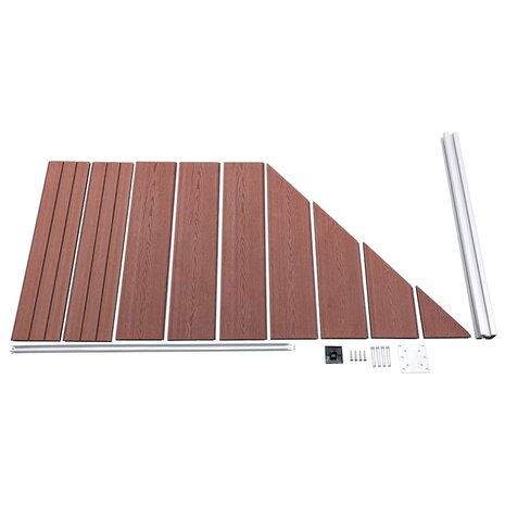 Schuttingset 1 vierkant en 1 schuin 273x186 cm HKC bruin 4