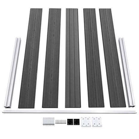 Schuttingpanelenset 526x105 cm HKC zwart   5
