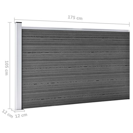 Schuttingpanelenset 526x105 cm HKC zwart   11