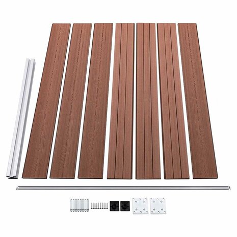 Schuttingpanelenset 353x146 cm HKC bruin   6