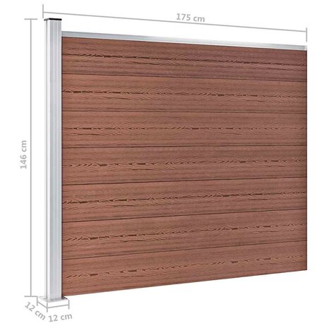Schuttingpanelenset 353x146 cm HKC bruin   12