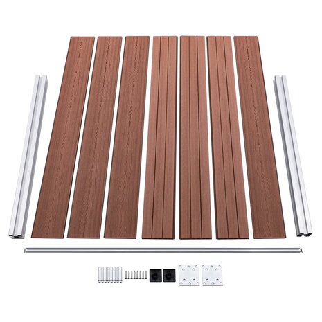 Schuttingpanelenset 526x146 cm HKC bruin   5