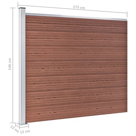 Schuttingpanelenset 872x146 cm HKC bruin   12