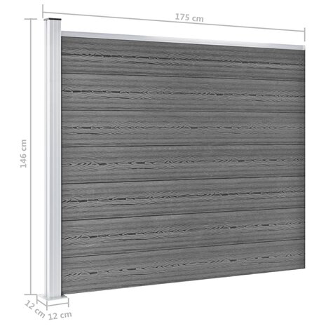 Schuttingpanelenset 353x146 cm HKC grijs   11