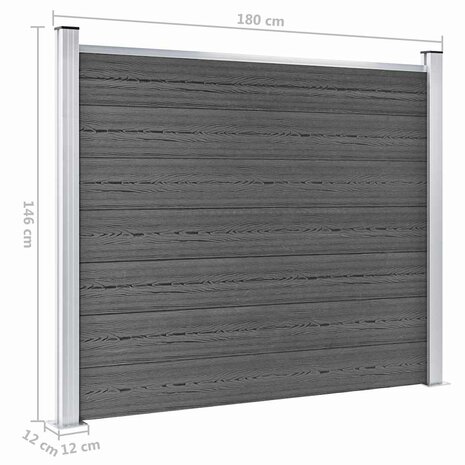 Schuttingpanelenset 526x146 cm HKC zwart   11