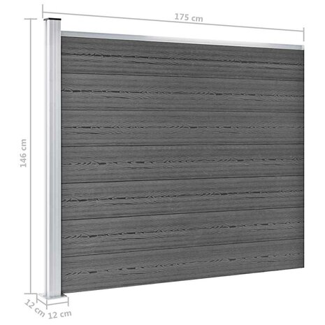 Schuttingpanelenset 526x146 cm HKC zwart   12