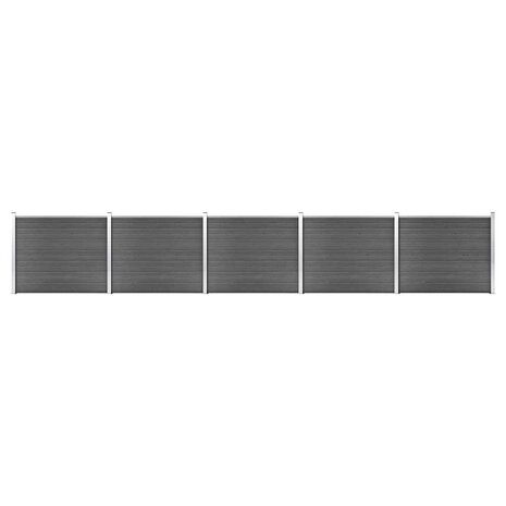 Schuttingpanelenset 872x146 cm HKC zwart 1