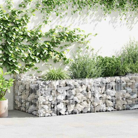 Gabion plantenbak 180x90x50 cm gegalvaniseerd staal 1