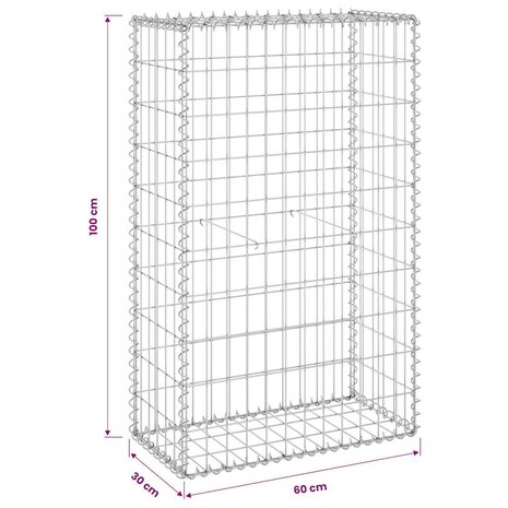 Schanskorfmuur met deksels 60x30x100 cm gegalvaniseerd staal 7