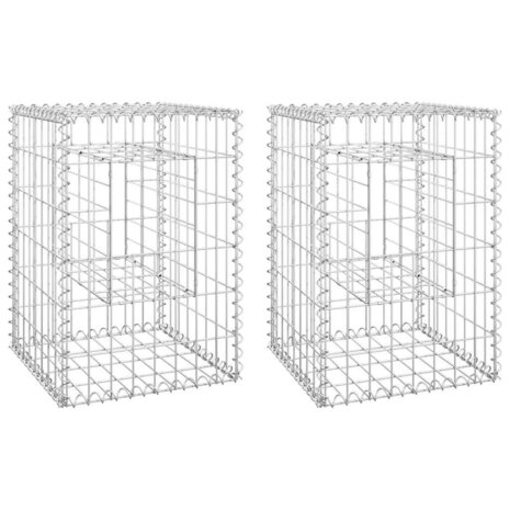Schanskorfpalen 2 st 40x40x60 cm ijzer 2