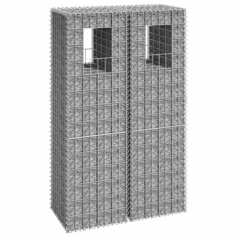 Schanskorfpalen 2 st 40x40x140 cm ijzer 1