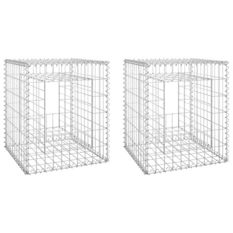 Schanskorfpalen 2 st 50x50x60 cm ijzer 2