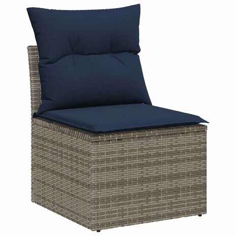 Bankstel met kussen 5 pcs Grijs poly rattan 4