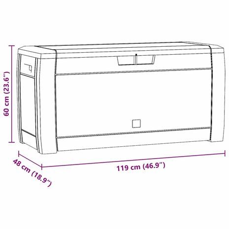 Tuinbox 119x48x60 cm polypropeen bruin 8
