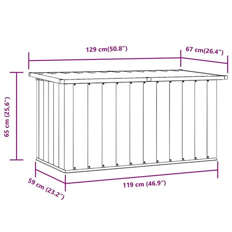 Tuinbox 129x67x65 cm grijs 11