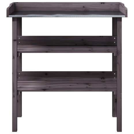 Plantentafel met schappen 78x38x82,5 cm vurenhout grijs 4