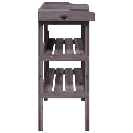 Plantentafel met schappen 78x38x82,5 cm vurenhout grijs 5