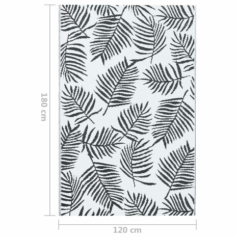 Buitenkleed ARAKIL 120x180 cm PP wit en zwart 7