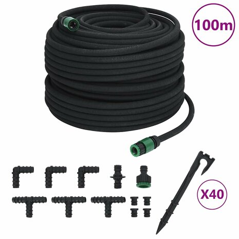 Druppelslang 0,6'' 100 m rubber zwart 1