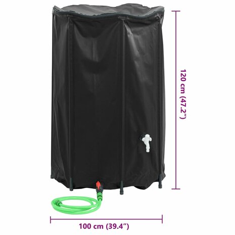 Watertank met kraan opvouwbaar 1000 L PVC 10