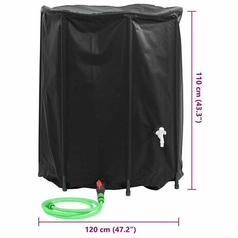 Watertank met kraan opvouwbaar 1250 L PVC 10