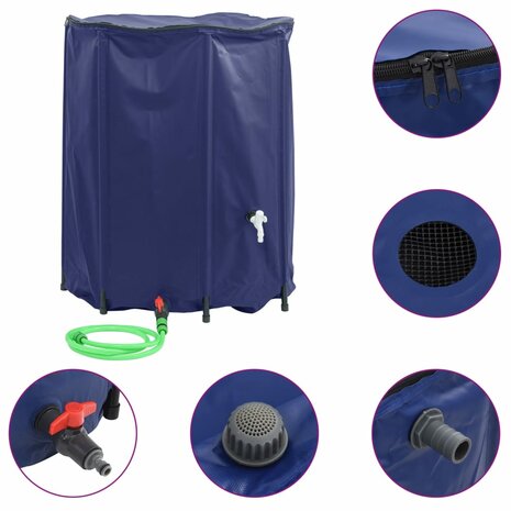 Watertank met kraan opvouwbaar 1250 L PVC 2