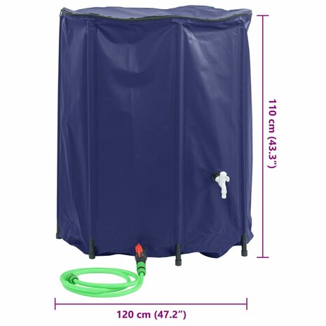Watertank met kraan opvouwbaar 1250 L PVC 10