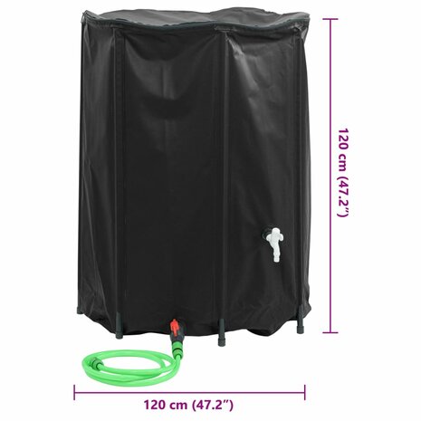 Watertank met kraan opvouwbaar 1350 L PVC 10